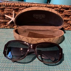 Coach Parker Grey horn Sunglasses with Case